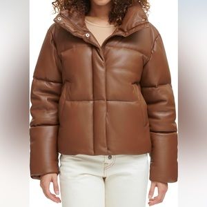 Levi's Women's Vegan Leather Quilted Shorty Puffer